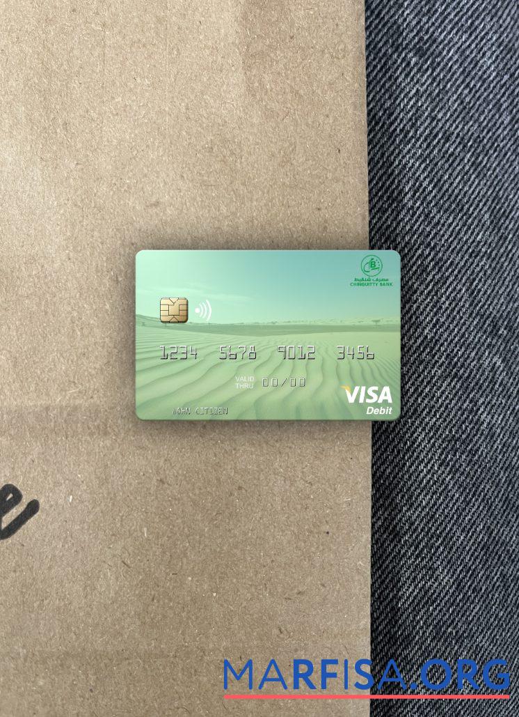Realistic Mauritania Chinguitty Bank visa debit card photolook front example